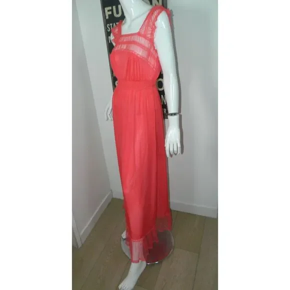 Luxite Nightgown Size 34 Medium‎ Pink Vintage 1940’s Art Deco LINGERIE Milk Maid